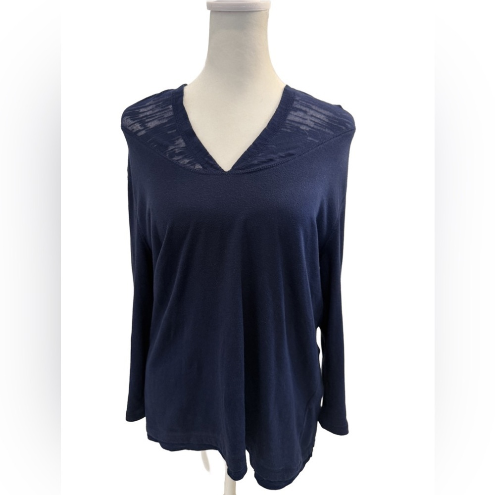 Ralph Lauren Navy V-Neck lightweight Hoodie, Large